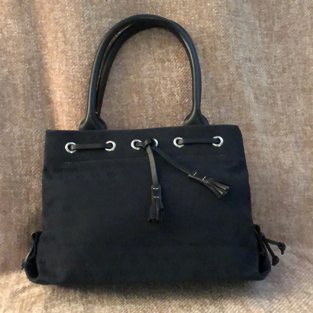 Mini Tassel Canvas Leather Tote
